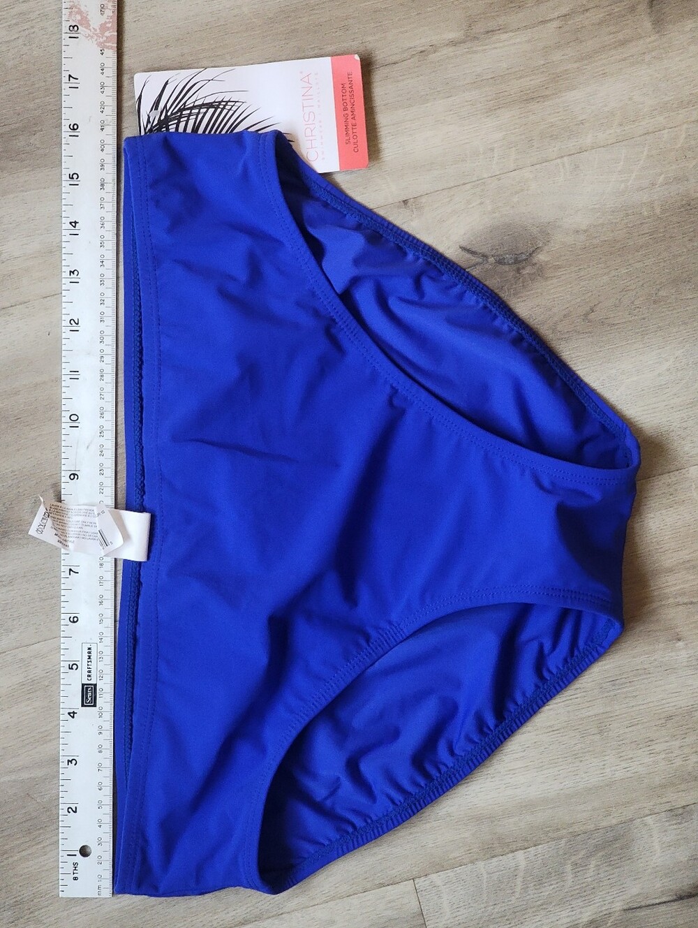 NWT Christina Blue Tummy Control Slimming Bikini Bottom - Size 12
